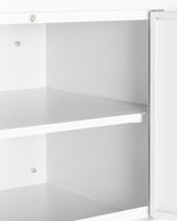 Accucold 18" wide wall cabinet with powder coated metal construction in a white finish – CAB1812WHITE - Detail