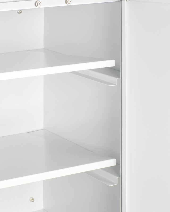 Accucold 18" wide wall cabinet with powder coated metal construction in a white finish – CAB1818WHITE
