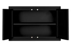 Accucold 18" wide wall cabinet with powder coated metal construction in a black finish – CAB18SHORTBLK - Open