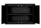 Accucold 18" wide wall cabinet with powder coated metal construction in a black finish – CAB18SHORTBLK - Open