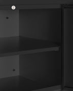 Accucold 18" wide wall cabinet with powder coated metal construction in a black finish – CAB18SHORTBLK - Detail