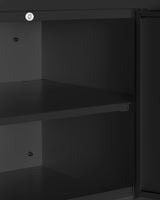 Accucold 18" wide wall cabinet with powder coated metal construction in a black finish – CAB18SHORTBLK - Detail
