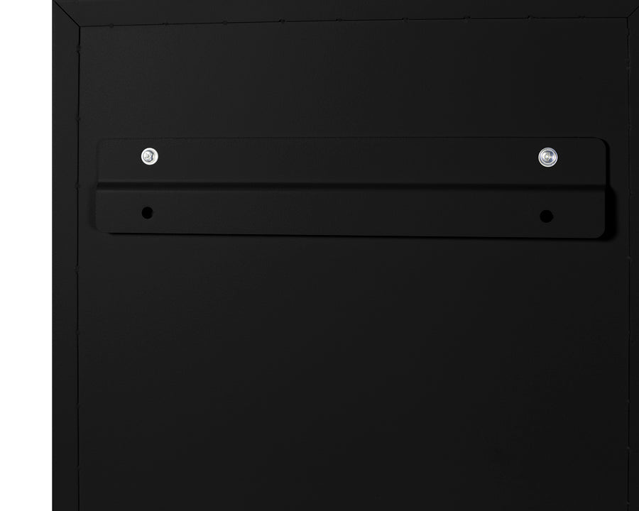 Accucold 18" wide wall cabinet with powder coated metal construction in a black finish – CAB18SHORTBLK - Detail