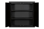 Accucold 18" wide wall cabinet with powder coated metal construction in a black finish – CAB18TALLBLK - Open