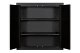 Accucold 18" wide wall cabinet with powder coated metal construction in a black finish – CAB18TALLBLK - Open