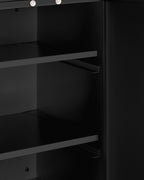 Accucold 18" wide wall cabinet with powder coated metal construction in a black finish – CAB18TALLBLK - Detail