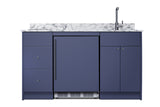 Accucold 63" wide Turnkey Kitchen with sink, cooktop, and refrigerator-freezer (Model CALDERAMN35I)