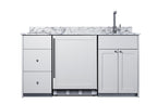 63" wide Turnkey Kitchen with sink, cooktop, and refrigerator-freezer (Model CALDERAWH33I)