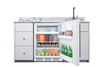 63" wide Turnkey Kitchen with sink, cooktop, and refrigerator-freezer (Model CALDERAWH33I)