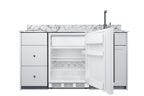 63" wide Turnkey Kitchen with sink, cooktop, and refrigerator-freezer (Model CALDERAWH33I)