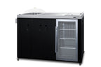 Mobile outdoor kitchenette with refrigerator, sink, storage cabinet, and slide-out waste bins (Model CARTOS54LG)