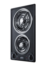115V 2-burner coil cooktop in black, made in the USA