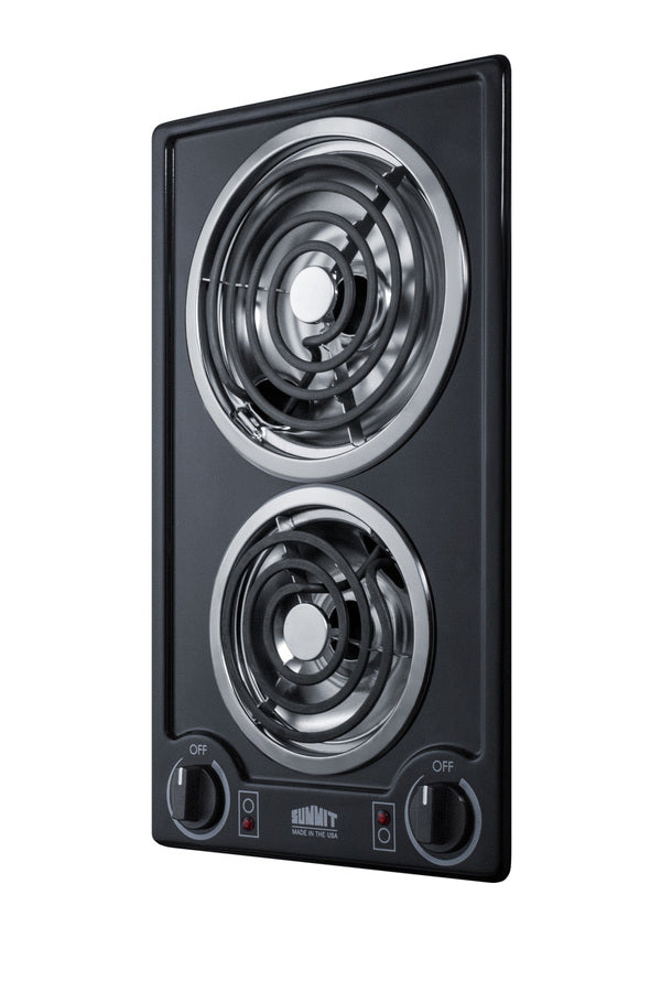 115V 2-burner coil cooktop in black, made in the USA