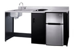 Barrier-free all-in-one kitchenette with refrigerator, sink, and cooktop, ADA (Model CK72ADALBF)