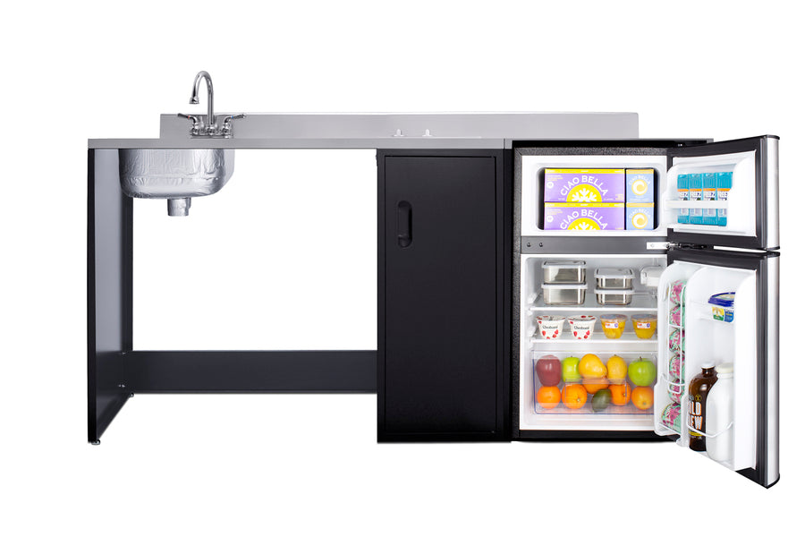 Barrier-free all-in-one kitchenette with refrigerator, sink, and cooktop, ADA (Model CK72ADALBF)