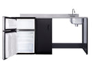 Barrier-free all-in-one kitchenette with refrigerator, sink, and cooktop, ADA (Model CK72ADARBF) - Open