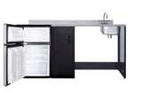 Barrier-free all-in-one kitchenette with refrigerator, sink, and cooktop, ADA (Model CK72ADARBF) - Open