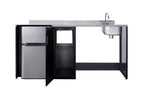 Barrier-free all-in-one kitchenette with refrigerator, sink, and cooktop, ADA (Model CK72ADARBF) - Open