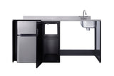 Barrier-free all-in-one kitchenette with refrigerator, sink, and cooktop, ADA (Model CK72ADARBF) - Open