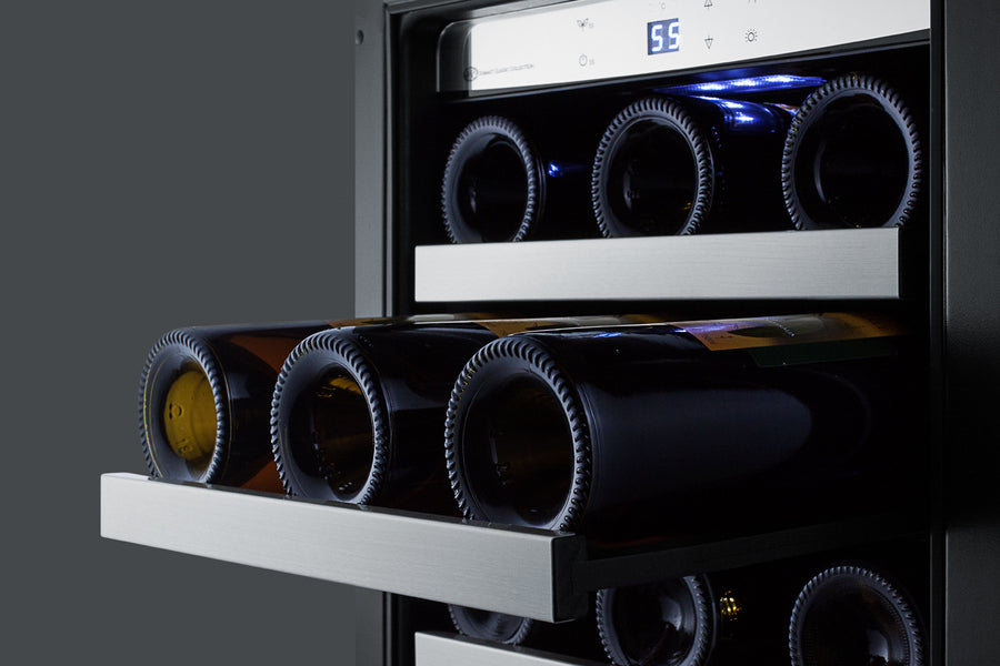 15" Wide Built-in wine/beverage Center with Seamless Stainless Steel Trimmed Low-e Glass Door