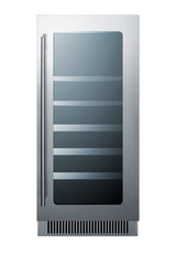 15" Wide Built-in wine/beverage Center with Seamless Stainless Steel Trimmed Low-e Glass Door