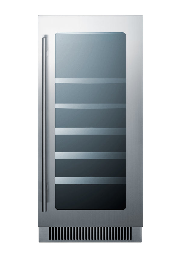 15" Wide Built-in wine/beverage Center with Seamless Stainless Steel Trimmed Low-e Glass Door