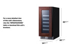 Accucold 15" Wide Built-in Wine Cellar with Panel-ready Glass Door (Model CL155WC1PNRLHD)