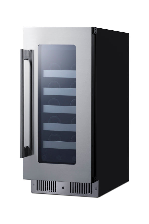 Accucold 15" Wide Built-in Wine Cellar with Seamless Stainless Steel Door Trim (Model CL155WC1)