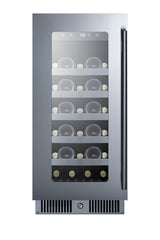 15" Wide Built-in Wine Cellar with Seamless Stainless Steel Door Trim (Model CL155WCLHD)