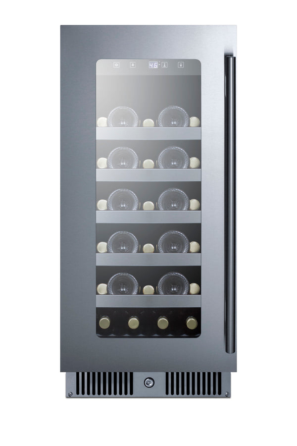 15" Wide Built-in Wine Cellar with Seamless Stainless Steel Door Trim (Model CL155WCLHD)