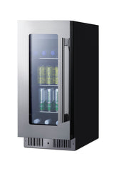 15" Wide Built-in Beverage Center with Seamless Stainless Steel Door Trim (Model CL156BV1LHD)