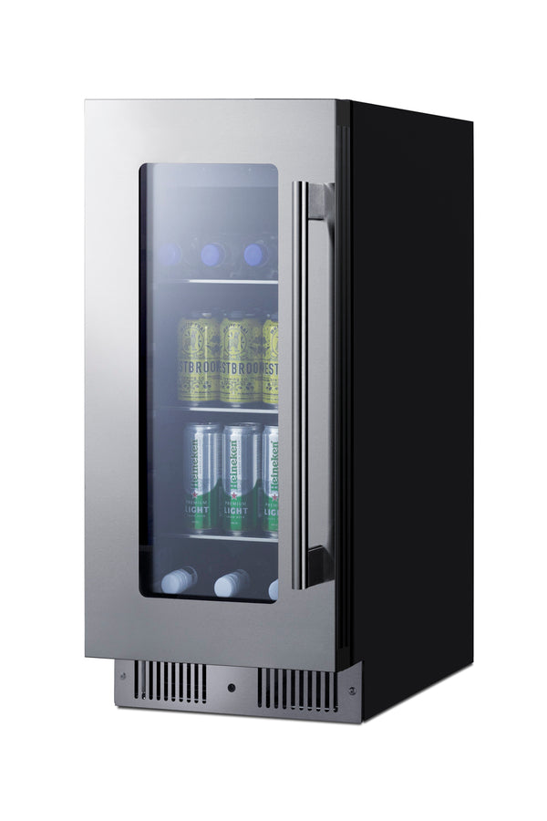 15" Wide Built-in Beverage Center with Seamless Stainless Steel Door Trim (Model CL156BV1LHD)