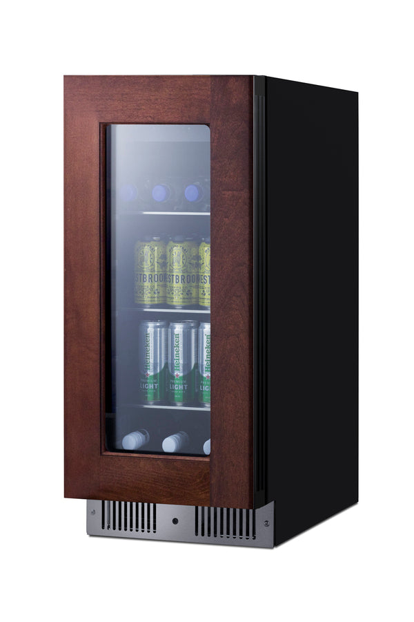 Accucold 15" Wide Built-in Beverage Center with Panel-ready Glass Door (Model CL156BV1PNRLHD)