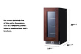 Accucold 15" Wide Built-in Beverage Center with Panel-ready Glass Door (Model CL156BV1PNRLHD)