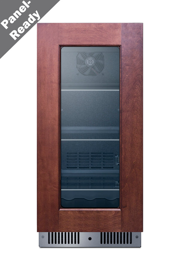 Accucold 15" Wide Built-in Beverage Center with Panel-ready Glass Door (Model CL156BV1PNRLHD)