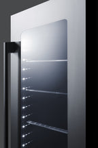 18" Wide Built-in Beverage Center with Seamless Stainless Steel Trimmed Glass Door and Stainless Steel Wrapped Cabinet (