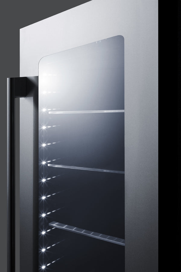 18" Wide Built-in Beverage Center with Seamless Stainless Steel Trimmed Glass Door and Stainless Steel Wrapped Cabinet (