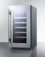 18" wide wine cellar for built-in or freestanding use with stainless steel cabinet, digital controls, and LED lighting