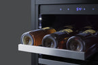 18" Wide Built-in Wine Cellar with Seamless Stainless Steel Trimmed Glass Door and Stainless Steel Wrapped Cabinet (Model CL18WCCSS) - Detail