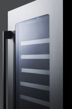 18" Wide Built-in Wine Cellar with Seamless Stainless Steel Trimmed Glass Door (Model CL18WCLHD) - Detail