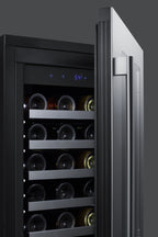 18" Wide Built-in Wine Cellar with Seamless Stainless Steel Trimmed Glass Door (Model CL18WC) - Detail