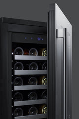 18" Wide Built-in Wine Cellar with Seamless Stainless Steel Trimmed Glass Door (Model CL18WC) - Detail