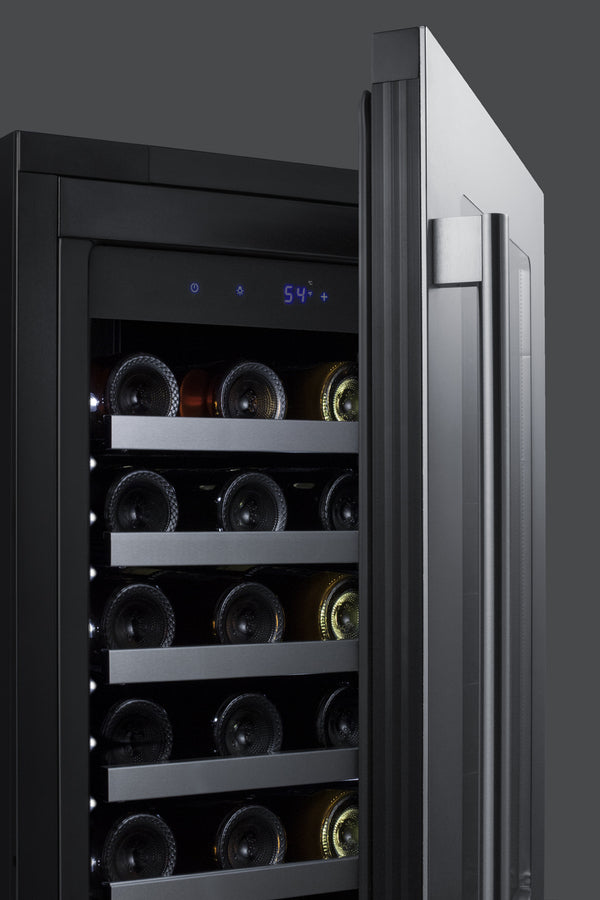 18" Wide Built-in Wine Cellar with Seamless Stainless Steel Trimmed Glass Door (Model CL18WC) - Detail