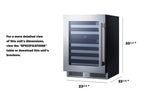 Accucold 24" Wide Premium Dual Zone Undercounter Wine Cellar (Model CL244WC2LHD)