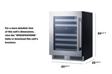 Accucold 24" Wide Premium Dual Zone Undercounter Wine Cellar (Model CL244WC2LHD)