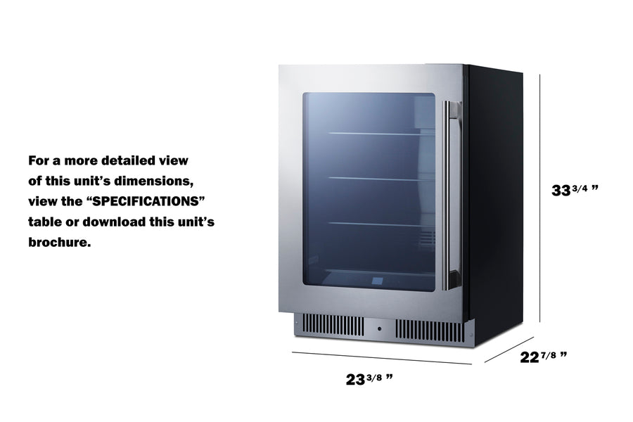 Accucold 24" Wide Premium Built-in Undercounter Beverage Center (Model CL24BV1LHD)