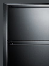 Built-in undercounter two-drawer all-freezer with frost-free operation, stainless steel construction, and panel-ready dr