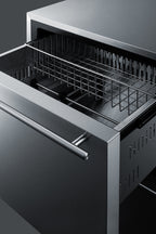 Built-in undercounter two-drawer all-freezer with frost-free operation, stainless steel construction, and panel-ready dr