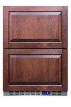 Built-in undercounter two-drawer all-freezer with frost-free operation, stainless steel construction, and panel-ready dr
