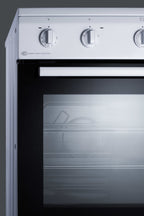 Accucold 24" Wide Smooth Top Electric Range in Slide-in Style and White Finish, with Storage Drawer and Large Oven Window in Blac